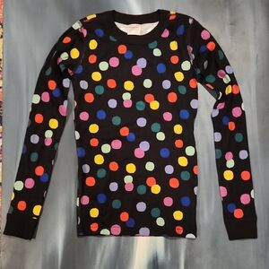 Hanna Andersson Black Multicolor Polka Dot Long Sleeve Tee